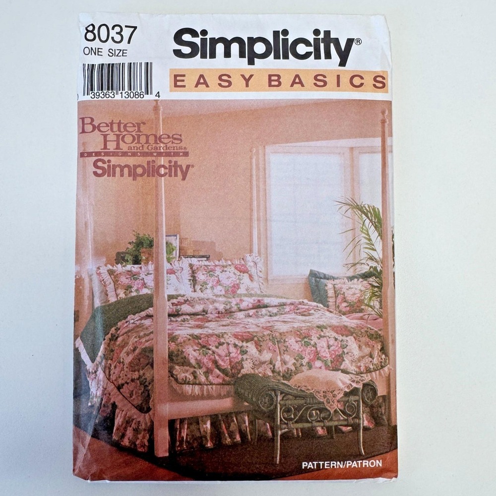 Simplicity 8037 Uncut Sewing Pattern Bedroom Decor Bedcover‎ Comforter & Pillows